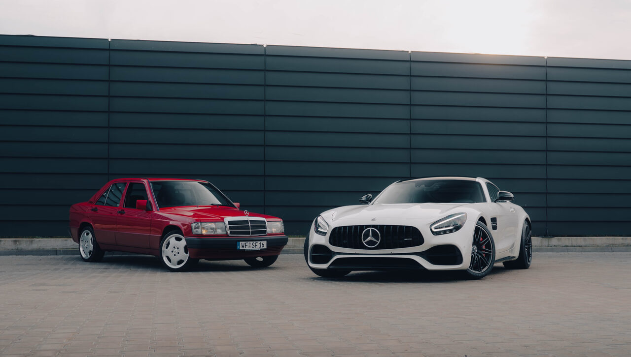 Mercedes 190E and AMG GT at Superus